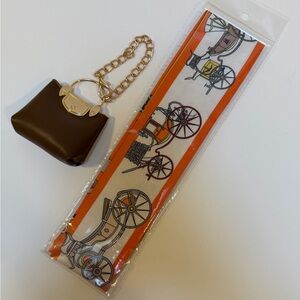 Hermes Like…Keychain, Bag Charm and Twilly NWOT